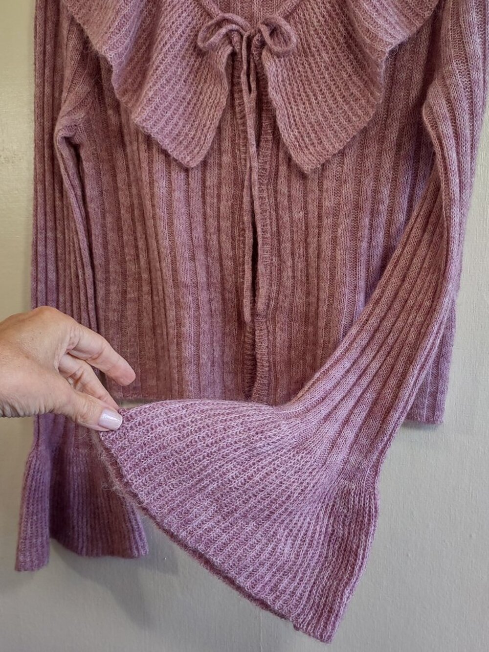 Peasant Ruffle Wool Sweater Top Size Medium Euro Femme Indie Ren Faire NWT - Picture 5 of 9
